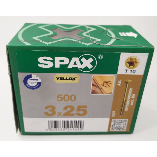 Шуруп Spax-S 3,0x25 мм 35703001902021 (500 шт/упак) - спец. для полов, потайн. малая 60°головка